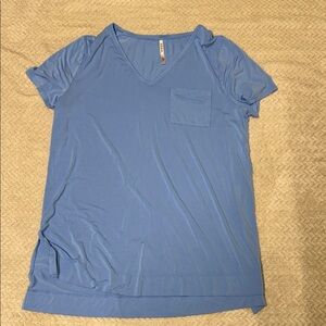 Soma Light Blue V-Neck Short Sleeve Tee